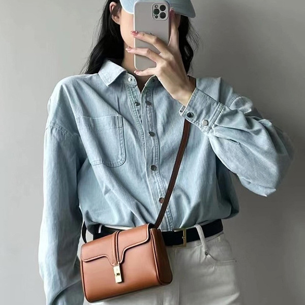 Shopping bag, trend shoulder bag, genuine leather