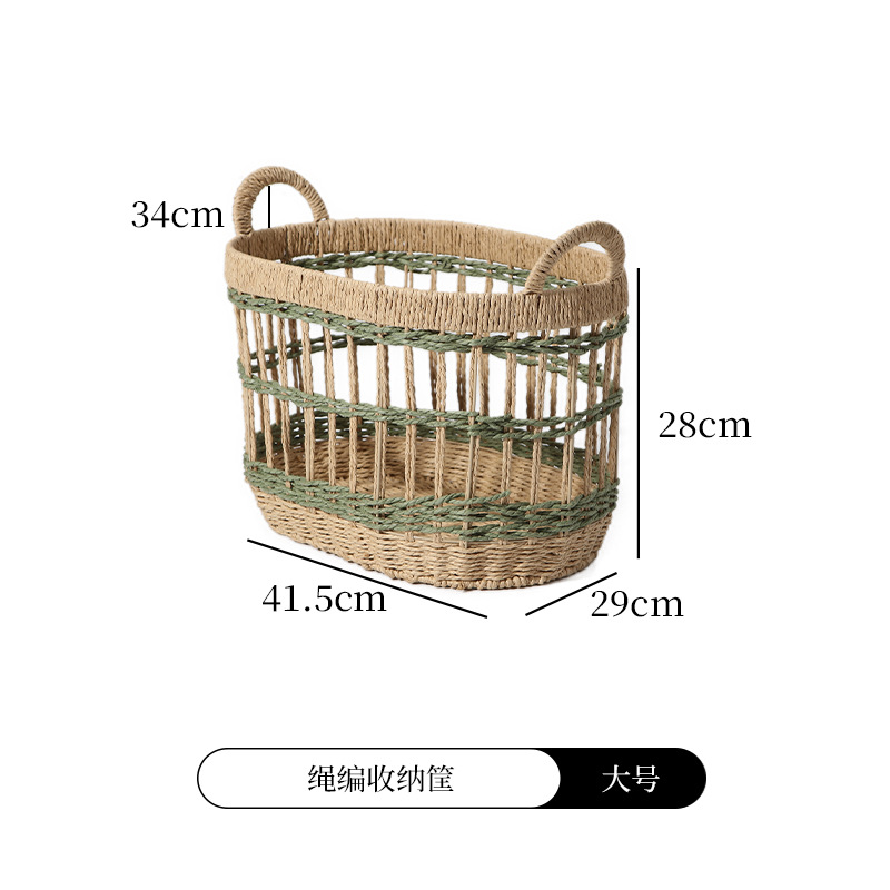 Cesta de almacenamiento de caña personalizada tejida a mano creativa de mesa snack cesto de almacenamiento de ropa sucia cesto de almacenamiento de baño