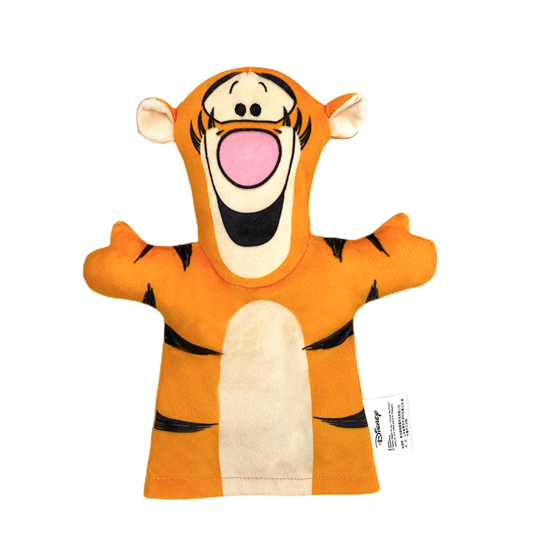 En stock muñeca de dibujos animados genuino Disney marca marioneta de mano interacción padre-hijo Mickey Mouse niños educación temprana juguete de peluche