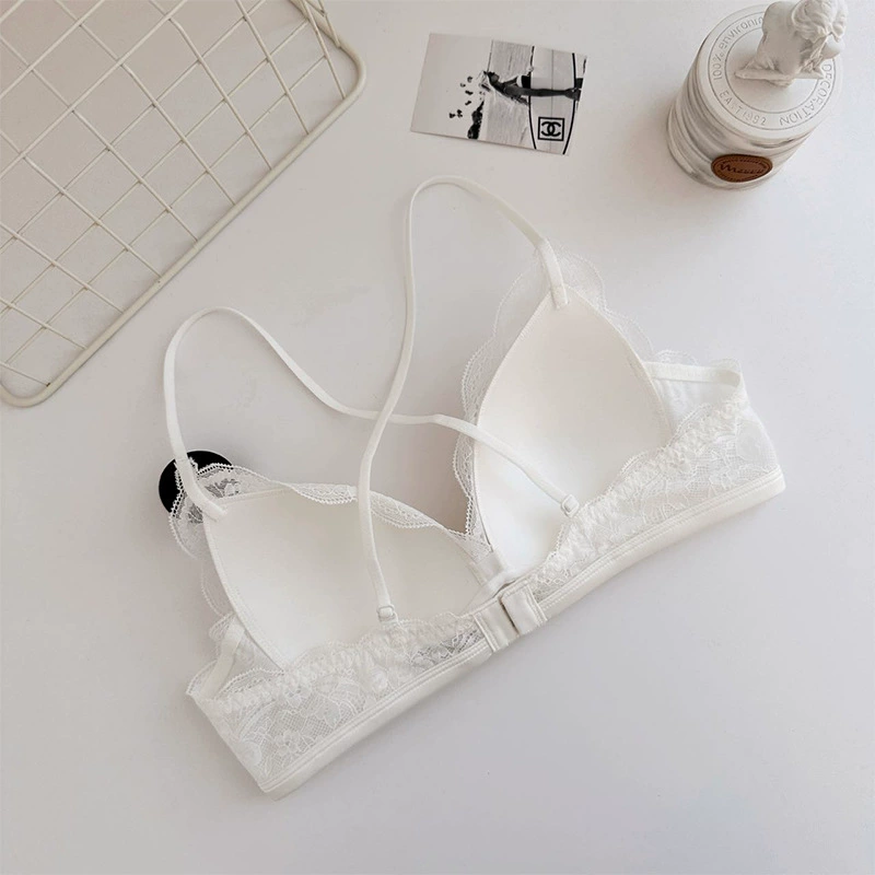 Сексуальное кружевное нижнее белье, бюстгальтер пуш-ап, поддерживающий удобный дышащий беспроводной бюстгальтер, французский стиль, V-образный вырез
