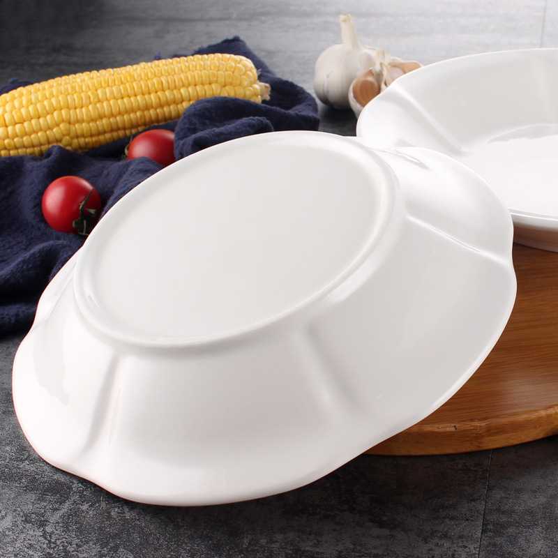 Vajilla de cerámica para hotel, cuencos de magnolia de 8-12 pulgadas, platos creativos