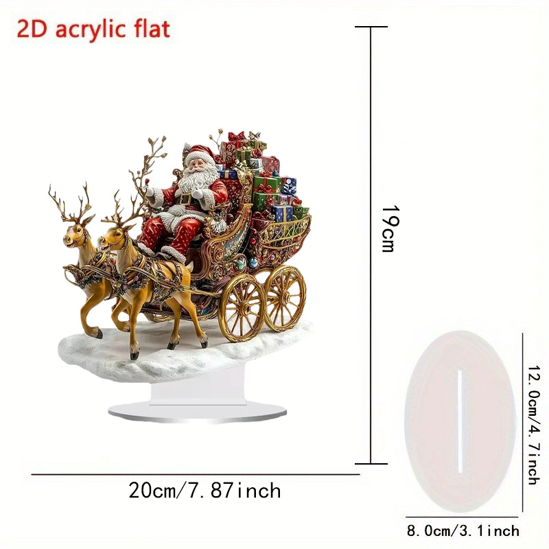 Transfronterizo acrílico 2D Navidad Snow House Santa Claus reno muñeco de nieve decoración de mesa