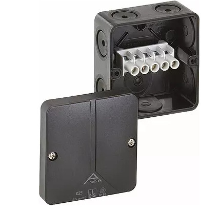 Spelsberg高防护等级接线盒 带5极端子，黑色，外部尺寸80*80*52m