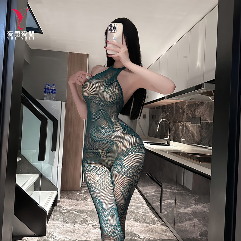 Night Thoughts Night Jacquard Temptation Sexy Lingerie Pure Desire New Chinese Style Tearable See-Through Snake Comes to Run 9013