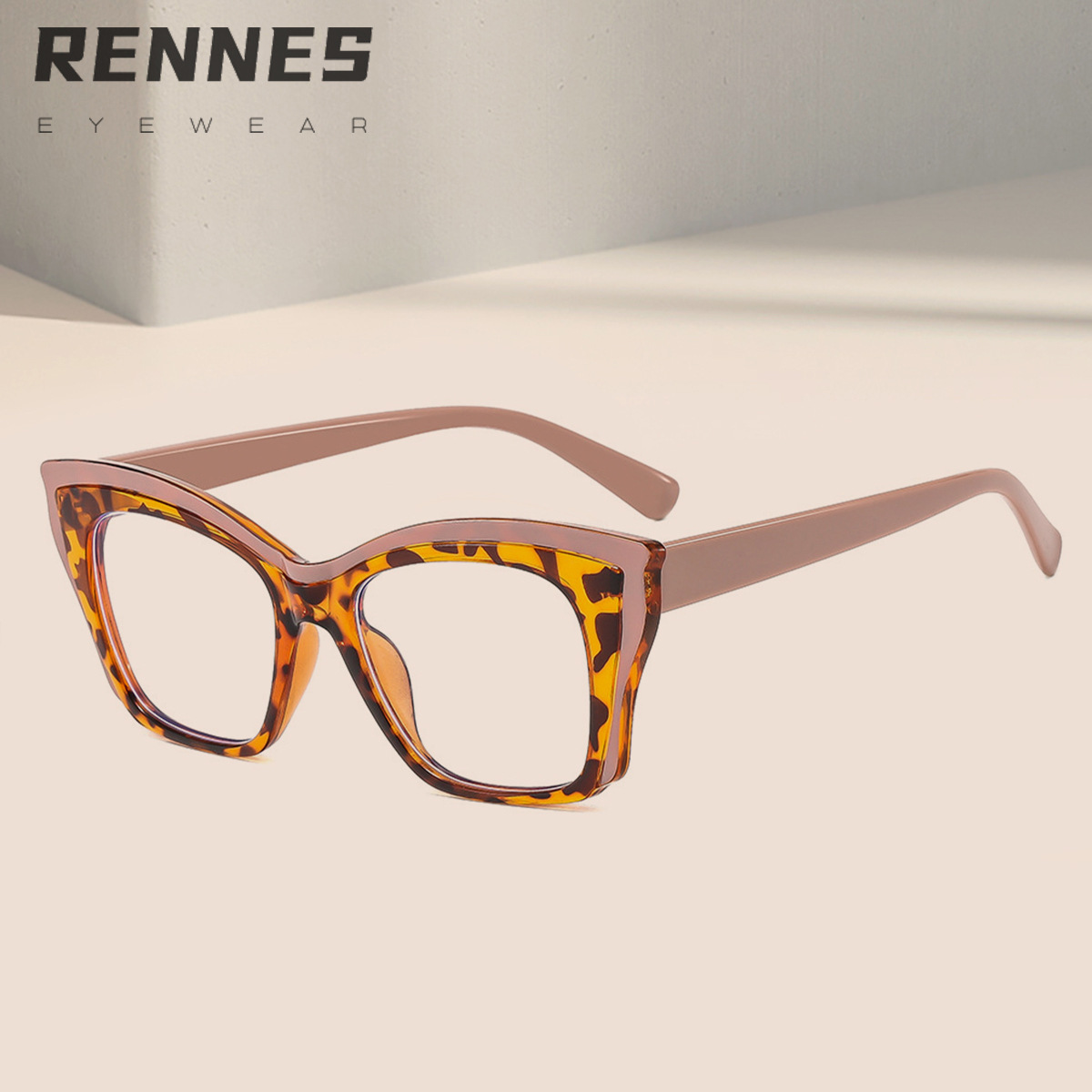 TR90 Bolsa de cercanías de moda europea y americana Flower Cat Eye Lentes planos anti-luz azul ins La moda se puede equipar con gafas de montura de miopía