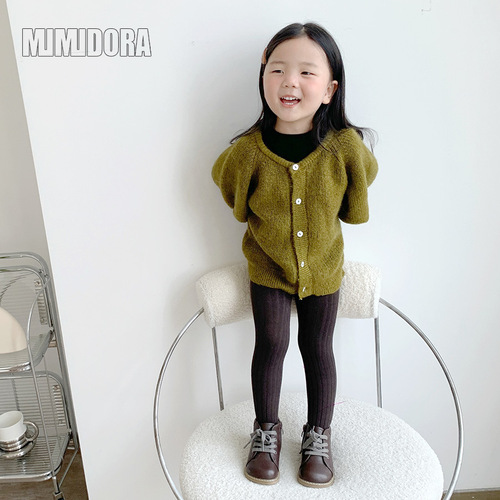 Girls' pantyhose spring and autumn children's leggings baby baby leggings solid color girls' stockings for children and middle-aged children