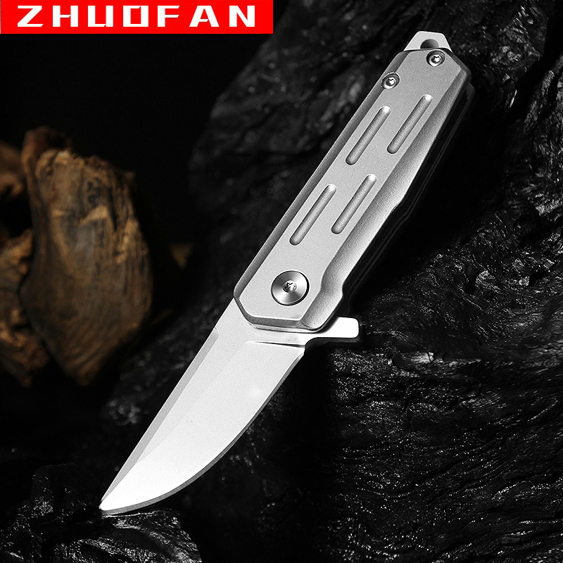 D2钢防身折刀迷你小刀户外刀具高硬度折叠刀钥匙扣挂件锋利水果刀