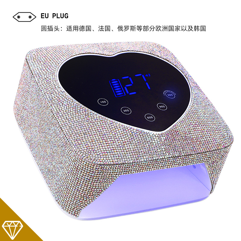 Nuevo diamante de parche transfronterizo, lámpara de manicura inalámbrica, máquina de fototerapia, carga LED, lámpara de parrilla de manicura portátil, tienda de manicura