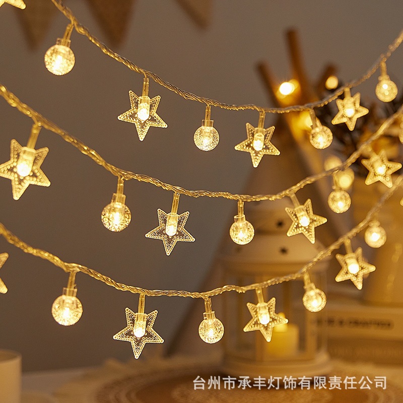 Lámpara de estrellas LED lámpara de color lámpara solar al aire libre camping atmósfera de navidad decoración lámpara de cadena de lámpara