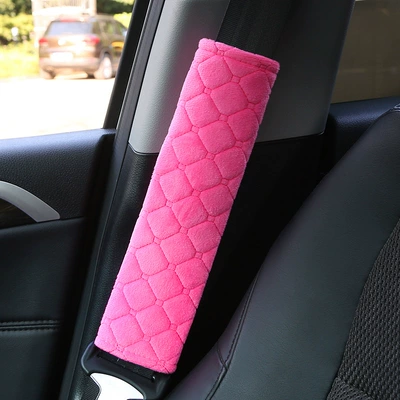 factory direct sales batch, Seat belt shoulder pad - rose-red-plaid-pair