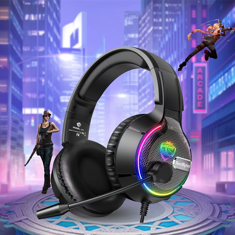 Soulbytes S19 Headset Gaming Headset Computer Wired Rgb Headset Ps4/Ps5 Headset Headset Soulbytes S19 Headset Gaming Headset Computer Wired Rgb Headset Ps4/Ps5 Headset Headset