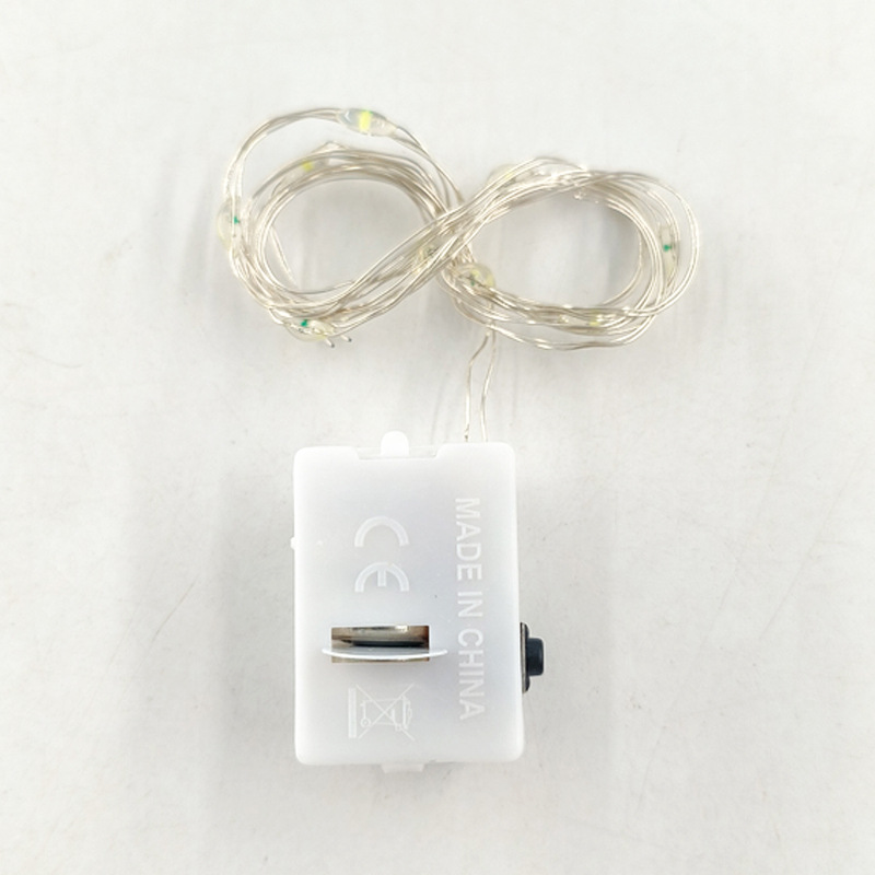 65000810 led铜线小白盒灯串-1米10灯