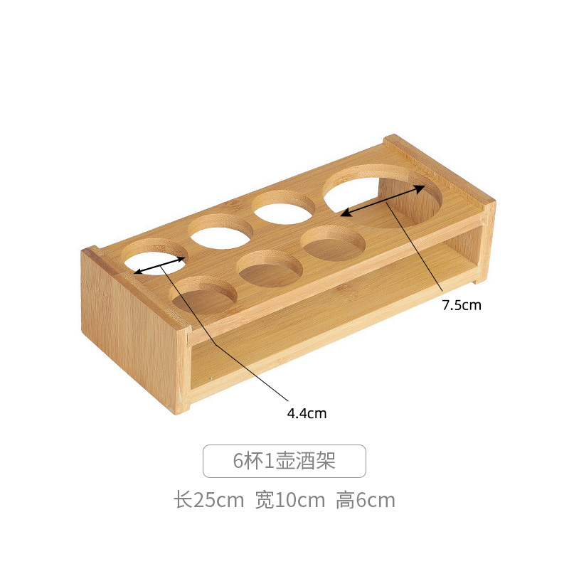 Portavasos de madera de estilo chino titular de la taza de vino blanco titular de la taza de la bala pequeña copa de vino estante de almacenamiento de decoración titular de la taza de bambú hogar estante de madera