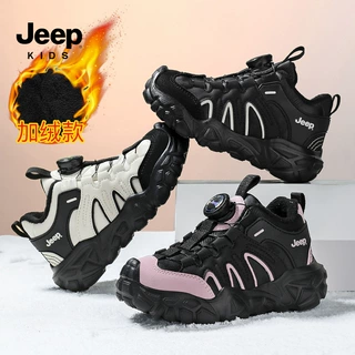Jeep女童二棉鞋2025新款冬季加绒加厚保暖儿童冬鞋运动跑步老爹鞋
