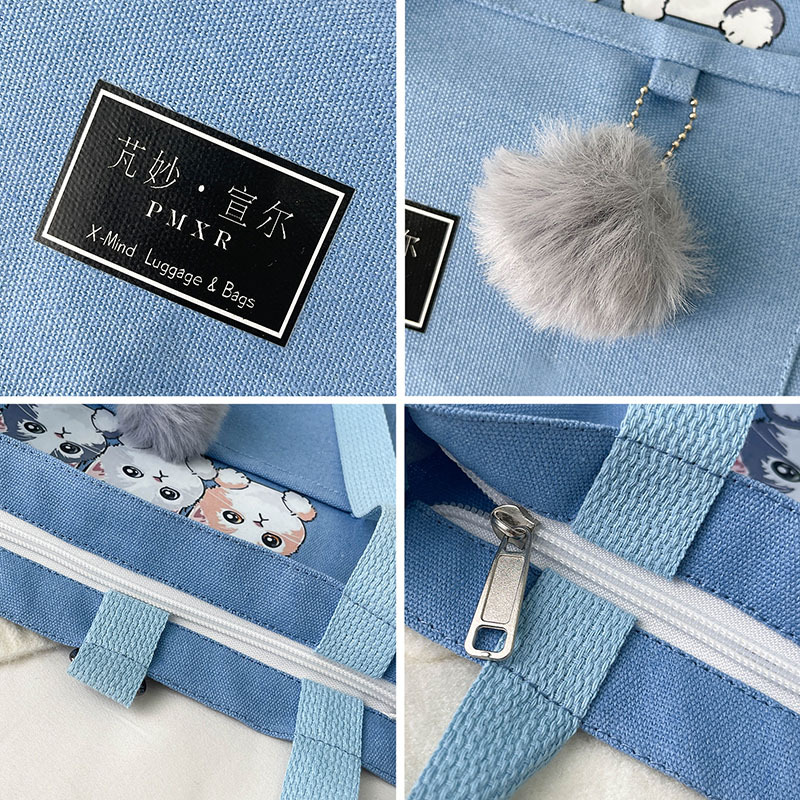 Large-capacity canvas bag 2024 new style fashionable and trendy student class bag, Korean-style simple tutorial bag, one-piece consignment undefined