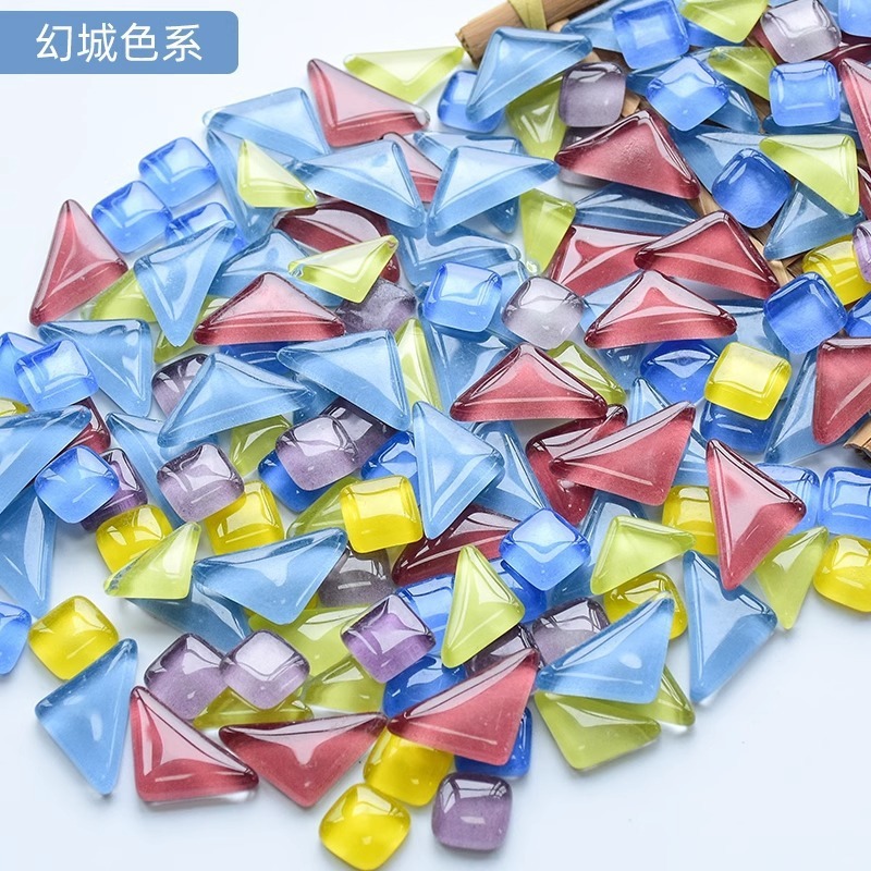 200克diy多元闪粉马赛克集合水晶自由石玻璃儿童手工材料颗粒|undefined
