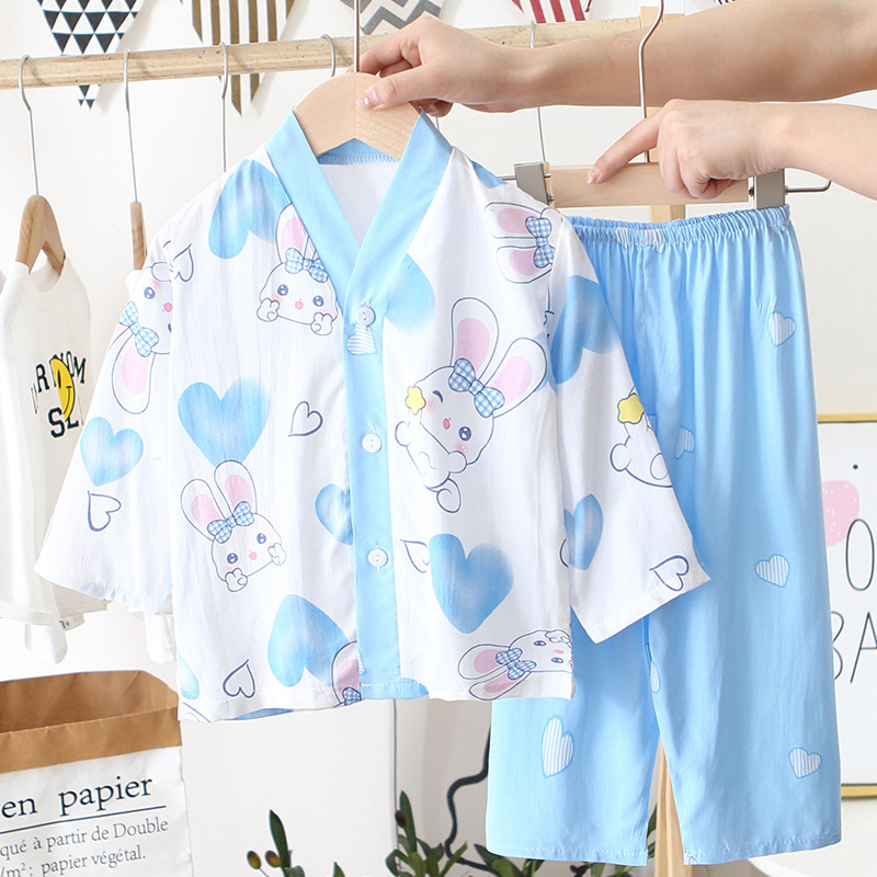 New V-neck blue rabbit