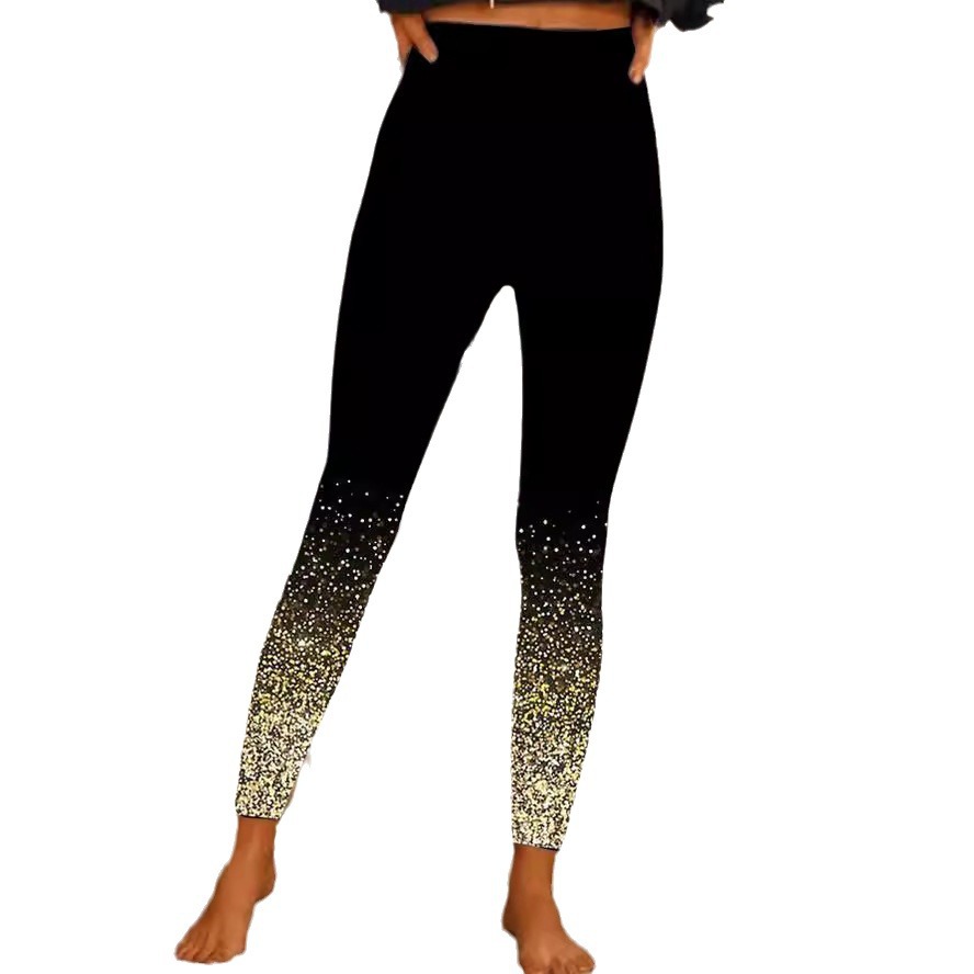 Medias elásticas para mujeres europeas y americanas transfronterizas Amazon cintura alta posicionamiento casual impresión moda Pantalones de yoga en stock