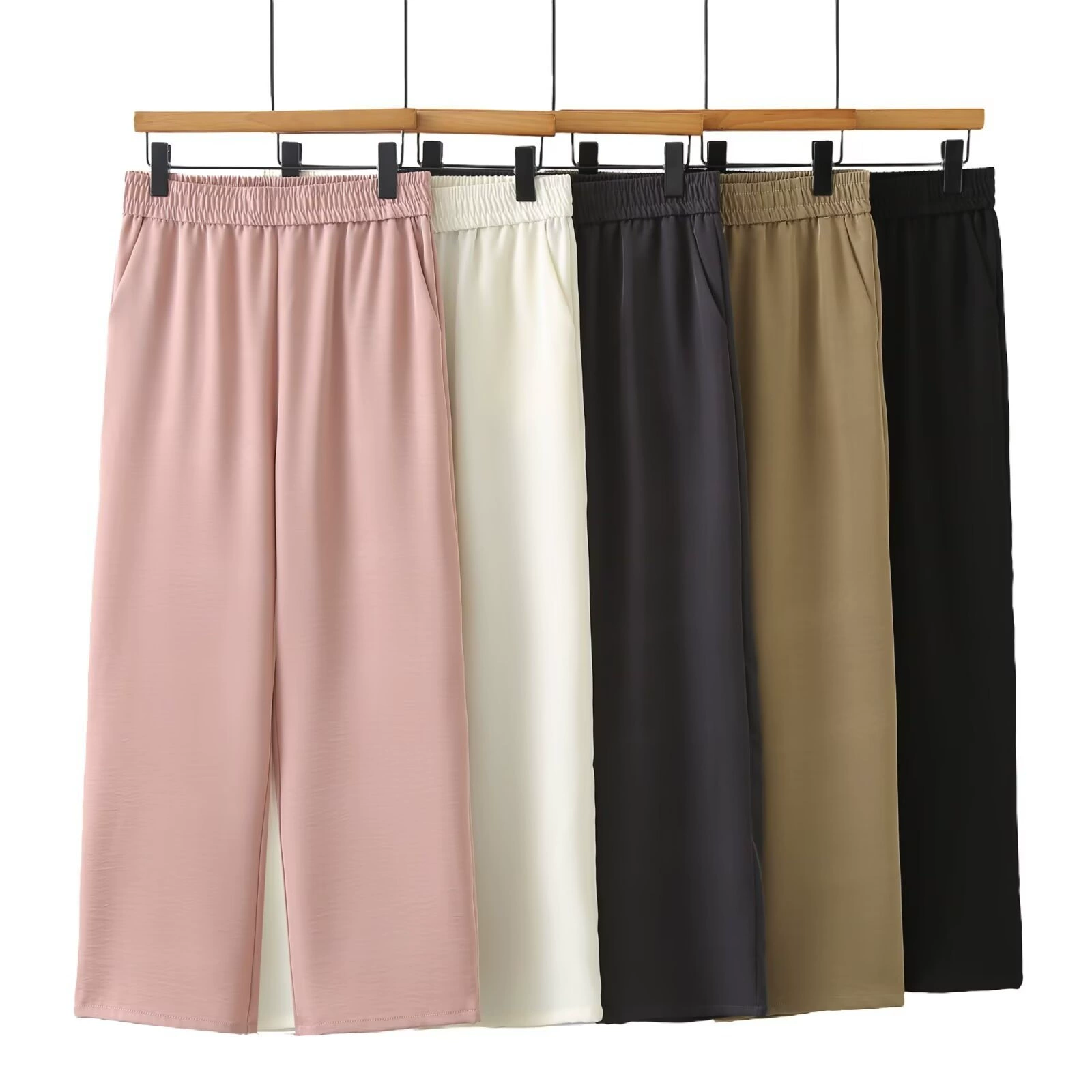 Женская одежда больших размеров для полных девушек летом, свободные повседневные брюки с эластичной резинкой на талии, утягивающие ацетатную сетку, узкая версия, прямые брюки 2530