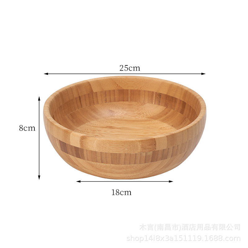 Tazón de Bambú Espeso para Ensalada y Preparación de Cocina Estilo Japonés