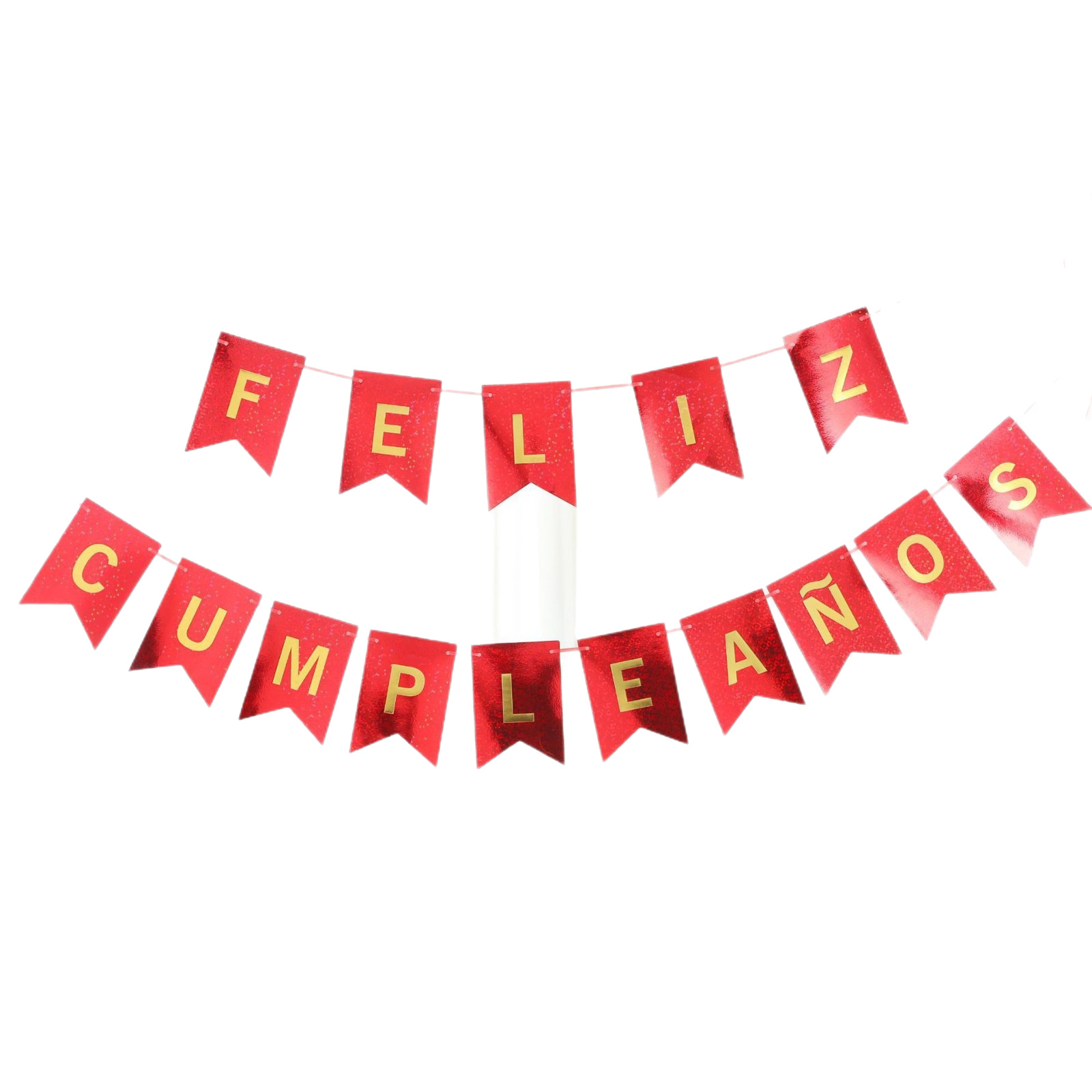 Bandera Láser con Diseño de Puntos en Inglés y Cola de Pez Dorada, Decoración Creativa para Fiestas, Bandera Colgante con Cinta