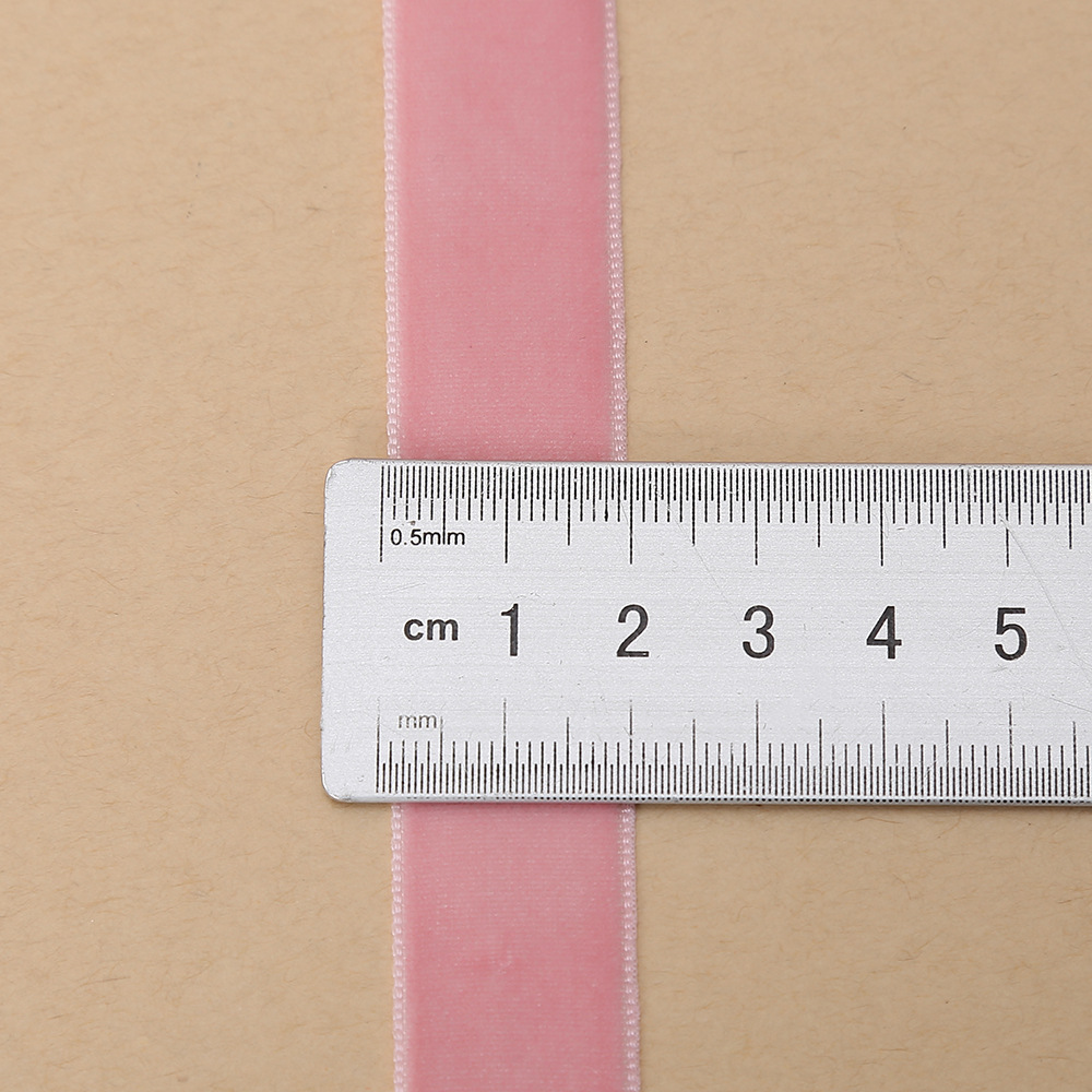 Cinta flocada de 2cm Cinta de terciopelo de una cara Cinta de satén de terciopelo Cinta de terciopelo sin cinta elástica Accesorios de bricolaje en stock