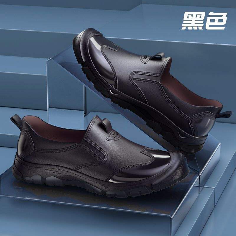 Zapatos de goma impermeables negros clásicos coreanos en la temporada de lluvia sin miedo a la lluvia, zapatos de lluvia de moda antideslizante al aire libre