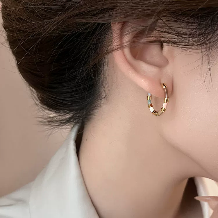 Ретро-эмаль earrings, французский ретро стиль, стиль легкой роскоши, китайский стиль