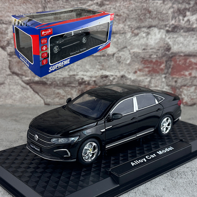 1/24 baosilun 2023 Volkswagen Passat alloy car model pull back sound and light toy bracket base