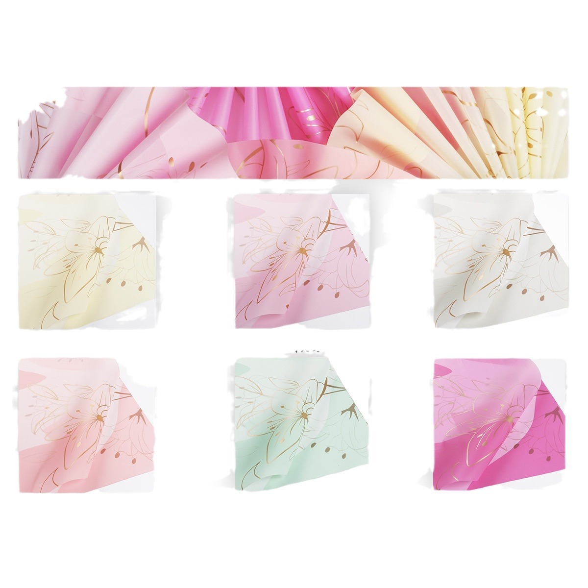 Suministro directo de fábrica nuevo papel de embalaje de flores Ouya papel flor bronceado artesanía color rico y moda