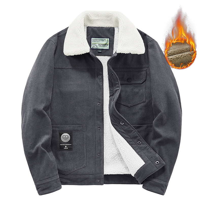 2022 nuevo Otoño e Invierno chico duro transfronterizo Forrado de lana para hombres engrosado Youth Plus size jacket chaqueta de pana para hombres