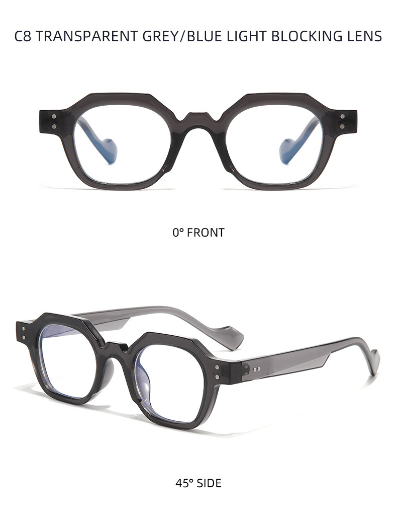 50g Weight Full Frame Glasses Structure Sunglasses Classification PC, UV400 Protection Lens Material Polygon Glasses Style Travel, Street Occasion Solid Color Pattern Unisex Gender Simple Style, Streetwear Style Grey, Black Color Simple Style Streetwear Solid Color PC UV400 Protection Polygon Full Frame Men's Sunglasses 12