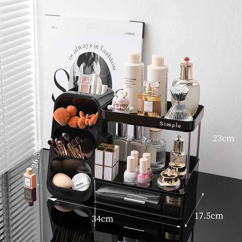 Caja de almacenamiento de cosméticos de alta calidad, estante de escritorio de gran capacidad para productos de cuidado de la piel, caja de almacenamiento de partición multifuncional