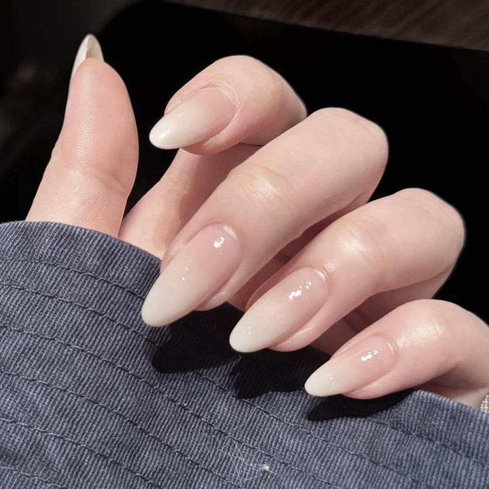 Gradiente rosa blanco suave manicure de alta calidad parche de uñas de hielo puro para sentir una atmósfera dulce para usar uñas