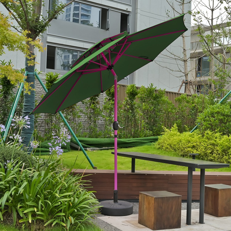 2.7 Mimei paraguas rojo barra balancante sombrillas patio café terraza jardín lámpara solar paraguas villa pabellón image 14