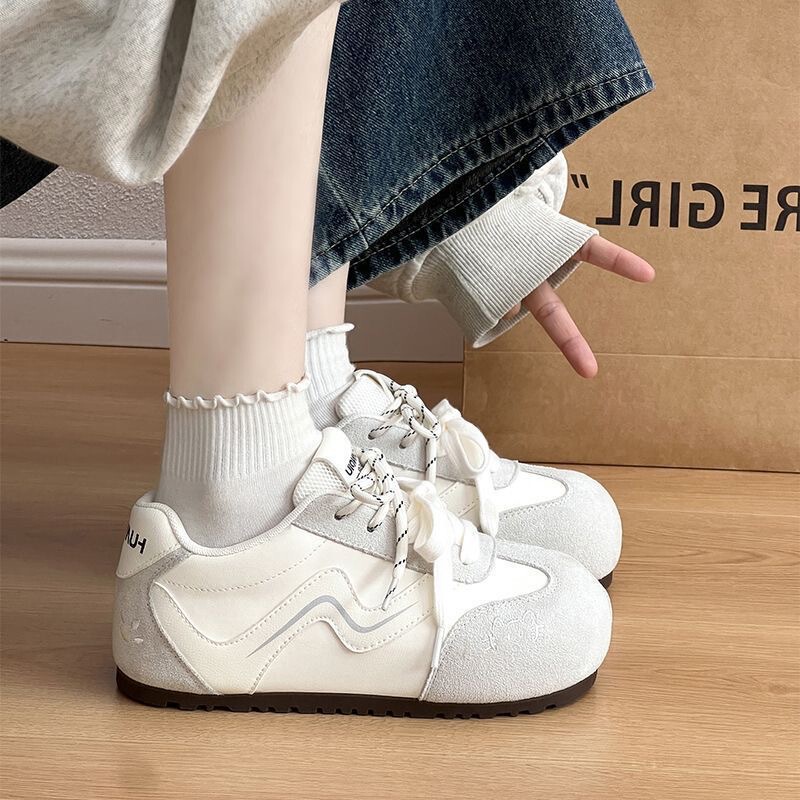 Apple red bright color sweet girl German training shoes for women, 2026 autumn new retro girly style versatile casual sneakers