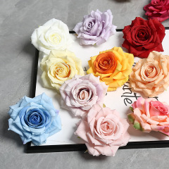 模擬 10 センチメートルバラの花頭造花完成ヘアピン DIY 手作りシルクフラワー素材ウェディングガーランド装飾アクセサリー