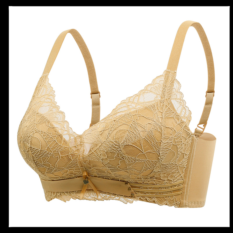Underwear Women's Small Chest Push-up No Steel Rings Adjustable Breast-up Bra Sexy Lace Comfortable Bra Set