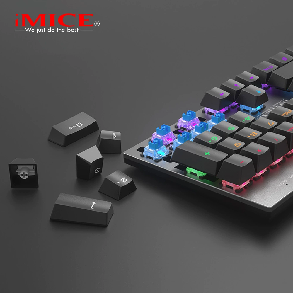 Machining Customs-IMICE Реальная механическая клавиатура GK600 для игр Rainbow Laughing Mixed Light 104 клавиш Penbook