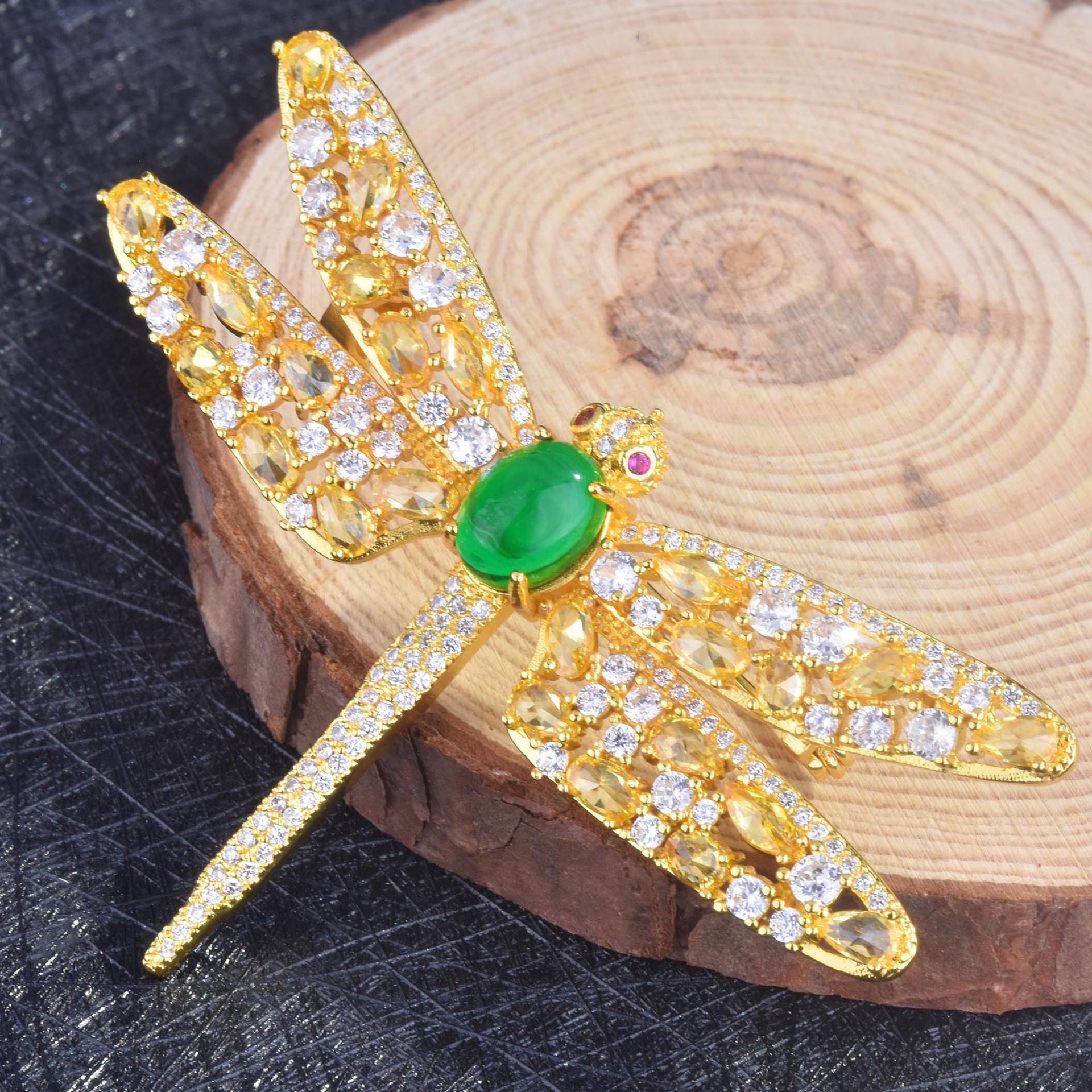 Butterfly Zircon Brooch Dragonfly Brooch Scarf Button Jacket Coat Pin Autumn And Winter Jewelry display picture 8