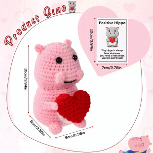 Cross-Border Hot Selling Wool Hand-Knitted Dolls Knitted Dolls Crochet Finished Dolls Hippo Wool Knitted Dolls