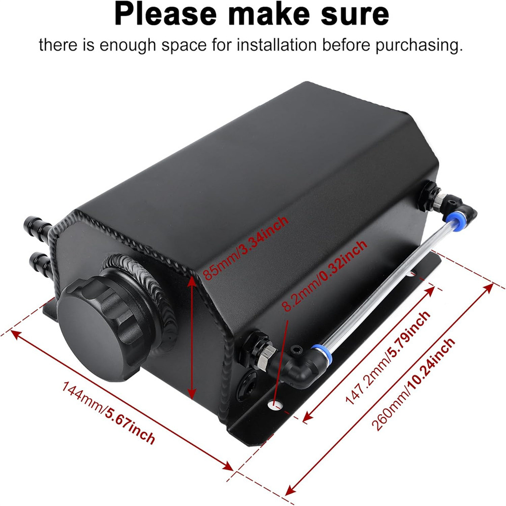 Ebay Amazon Hot Selling Car Modification Accessories Square Type Breathable Oil Pot Modification 1L 2L Fuel Tank Universal Car