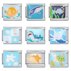 海洋シリーズチタン鋼時計帯チェーン金メッキ溶接油DIYイタリアモジュールブレスレット部品卸売り