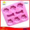 Both Silicone cake mold dog bone cake mold dog footprint cake mold two -in -one creative silicone baking mold