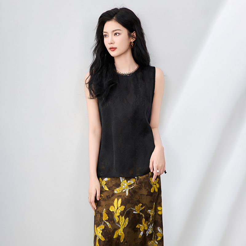 Áo thun nữ cổ tròn mùa hè — 2506707 - Đen chi tiết 6
