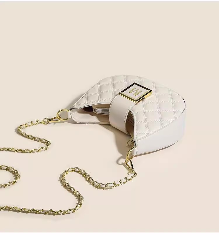 Advanced feeling for women 2023 new fashion Lingge single shoulder underarm bag versatile niche texture chain_voghion.com