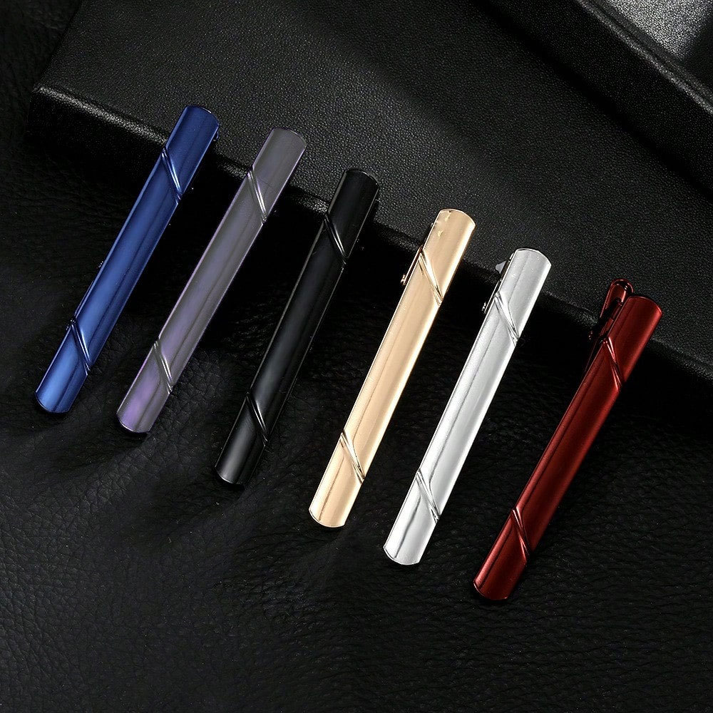 Clip de corbata cruzado de cobre de color de moda brillante Sarga de cobre