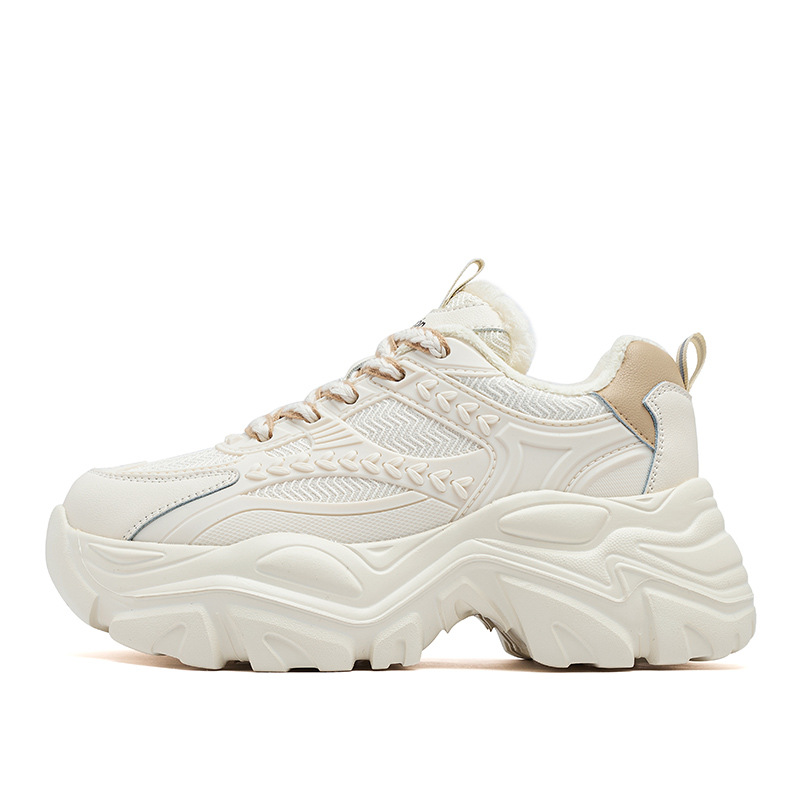 Augu Shi Deng Zapatos Padres Mujeres 2025 nuevo invierno de vello botas de nieve gruesas zapatos deportivos de algodón casuales con suela gruesa