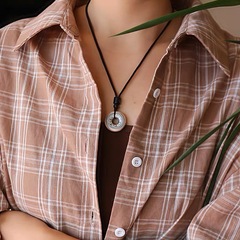 999足銀實心平安扣項鍊吊墜男女古法復古純銀掛件飾品本命年禮物