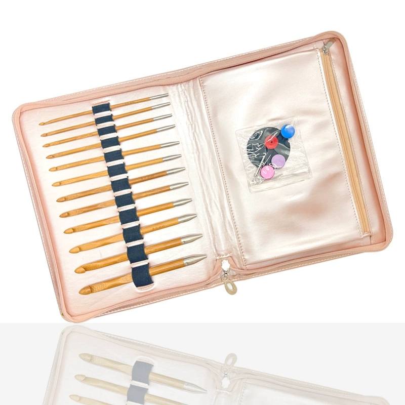 Трансграничный инструмент для вязания крючком Тунис набор из 12 комплектов вязания крючком из карбонизированного бамбука Съемный ковер крючком